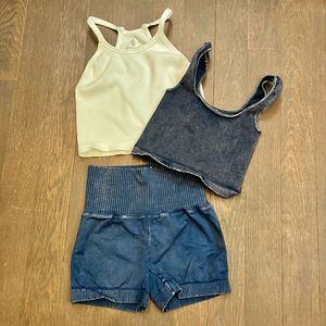 Free People Movement~Good Karma Shorts and Crops Set~XS/S